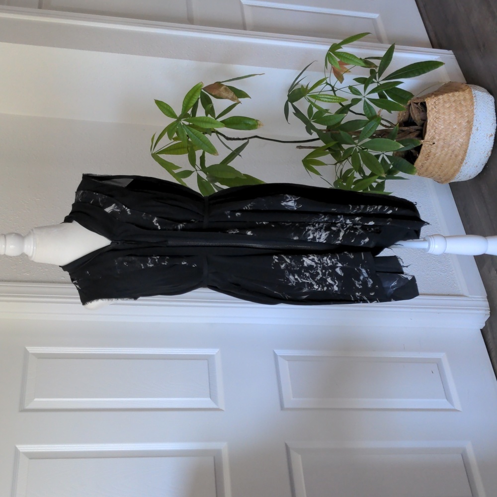 All Saints Black Silk Drape Dress